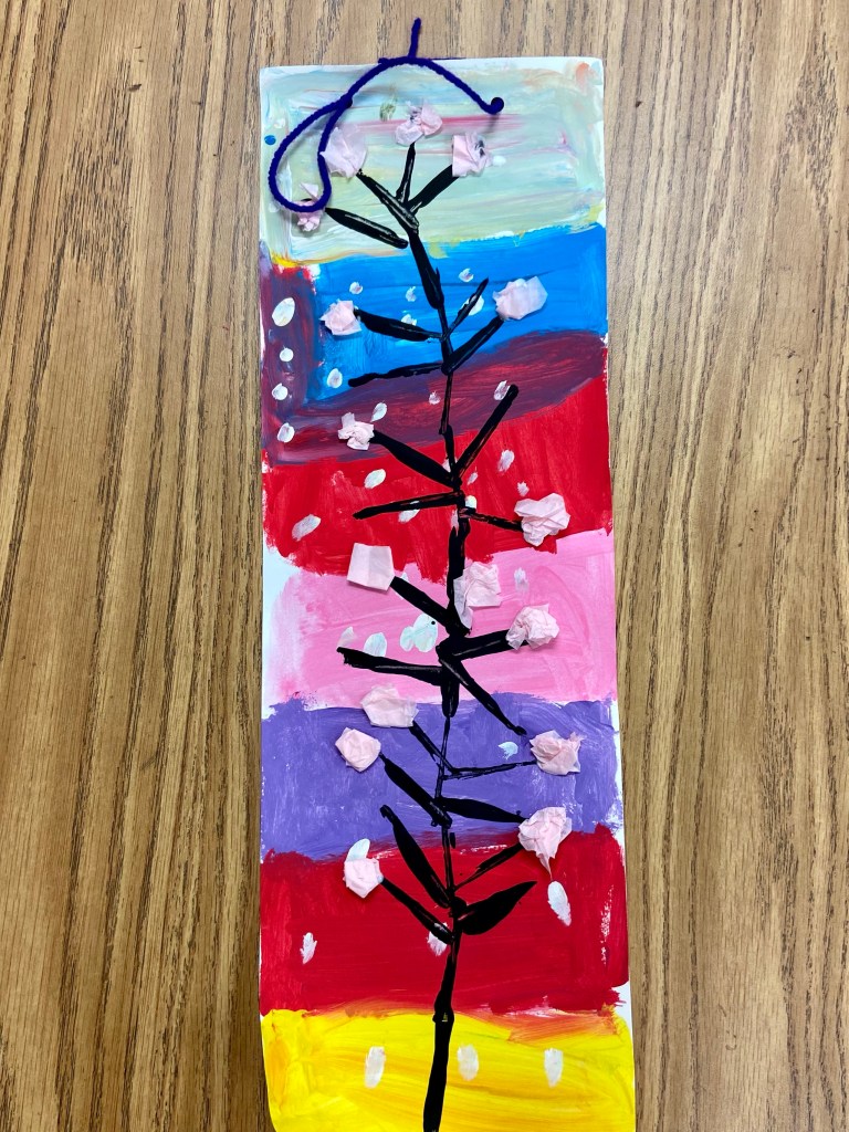 1st grade Asian Cherry Blossom Scrolls | Wow Art Project